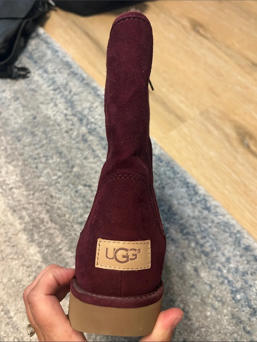 UGG Women's Suede Mid-Calf Boots in Burgundy Plum